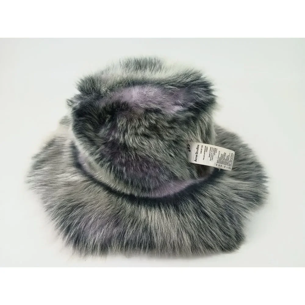 Acne Studios Lilac Purple Fur Shearling Bucket Hat Size S/M - Picture 6 of 9